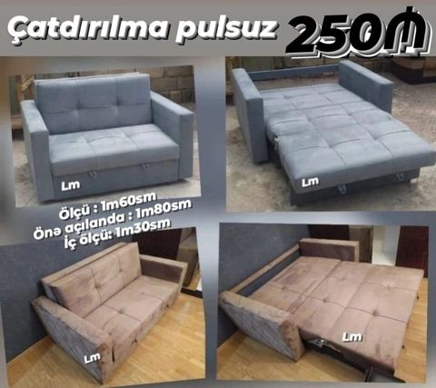 Çatdırılma pulsuz. Qiymət: 250₼. Çevrilə bilən divan-kreslo — Bakı