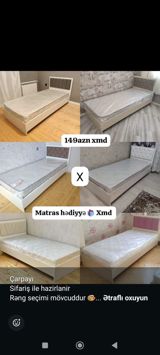 Çarpayı – sifarişlə hazırlanır - Tək nəfərlik modern çarpayı — Мебель