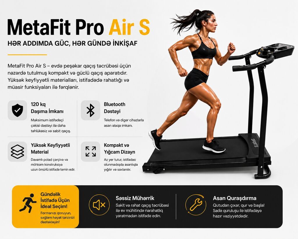 Kateqoriya: İdman alətləri Məhsul: MetaFit Pro Air S Qaçış Aparatı — İdman və istirahət, Bakı (2)