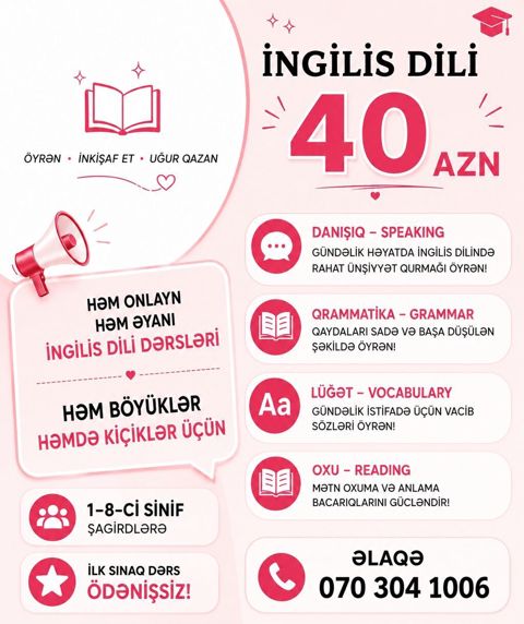 Müəllim, İngilis dili, 3-5 illik təcrübə, Dəyişən qrafik — Bakı