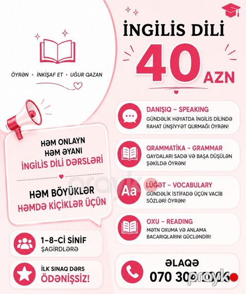 Müəllim, İngilis dili, 3-5 illik təcrübə, Dəyişən qrafik — Bakı
