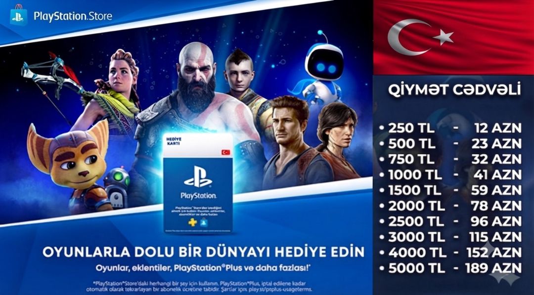 PS Store hədiyyə kartları — Elektronika, Bakı