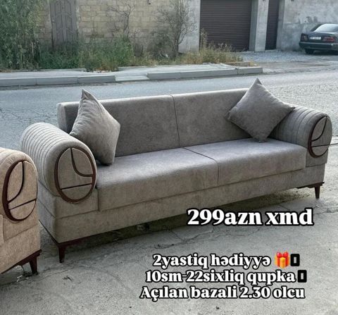 Qonaq otağı üçün rahat və funksional divan - Model: açılan, bazalı — Bakı
