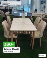 Masa Dəsti – açılan mexanizmlə - Ölçü: 80×130/170 sm (uzadıla bilən) — Mebel