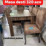 Masa dəsti – 320 AZN - Komplekt: düzbucaqlı yemək masası + 6 ədəd — Furniture