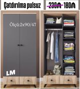 İki qapılı paltar dolabı - Ölçü: 2x90/47 (şəkildə göstərilib) — Furniture