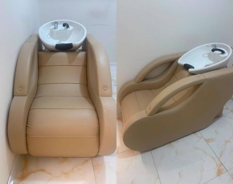 Salon üçün saç yuma stolu (backwash) – bej rəngli, komfortlu kreslo — Digah