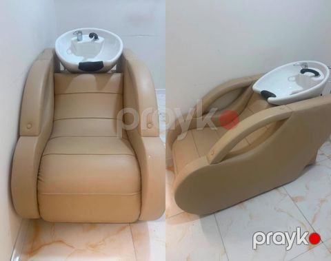 Salon üçün saç yuma stolu (backwash) – bej rəngli, komfortlu kreslo