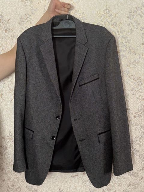 Kişi üçün klassik-jilet tipli blazer pencək - Rəng: tünd boz, xırda — Bakı