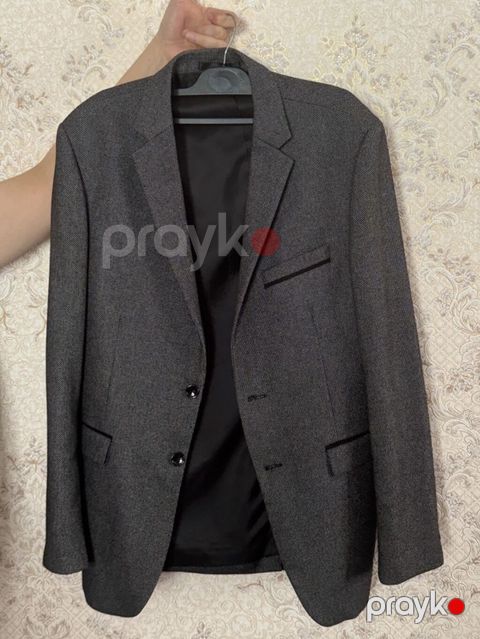 Kişi üçün klassik-jilet tipli blazer pencək - Rəng: tünd boz, xırda