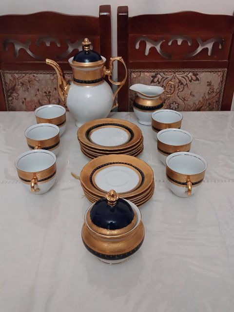 Çay dəsti, rəng - Göy, Reichenbach, 6 nəfərlik, Almaniya — Bakı