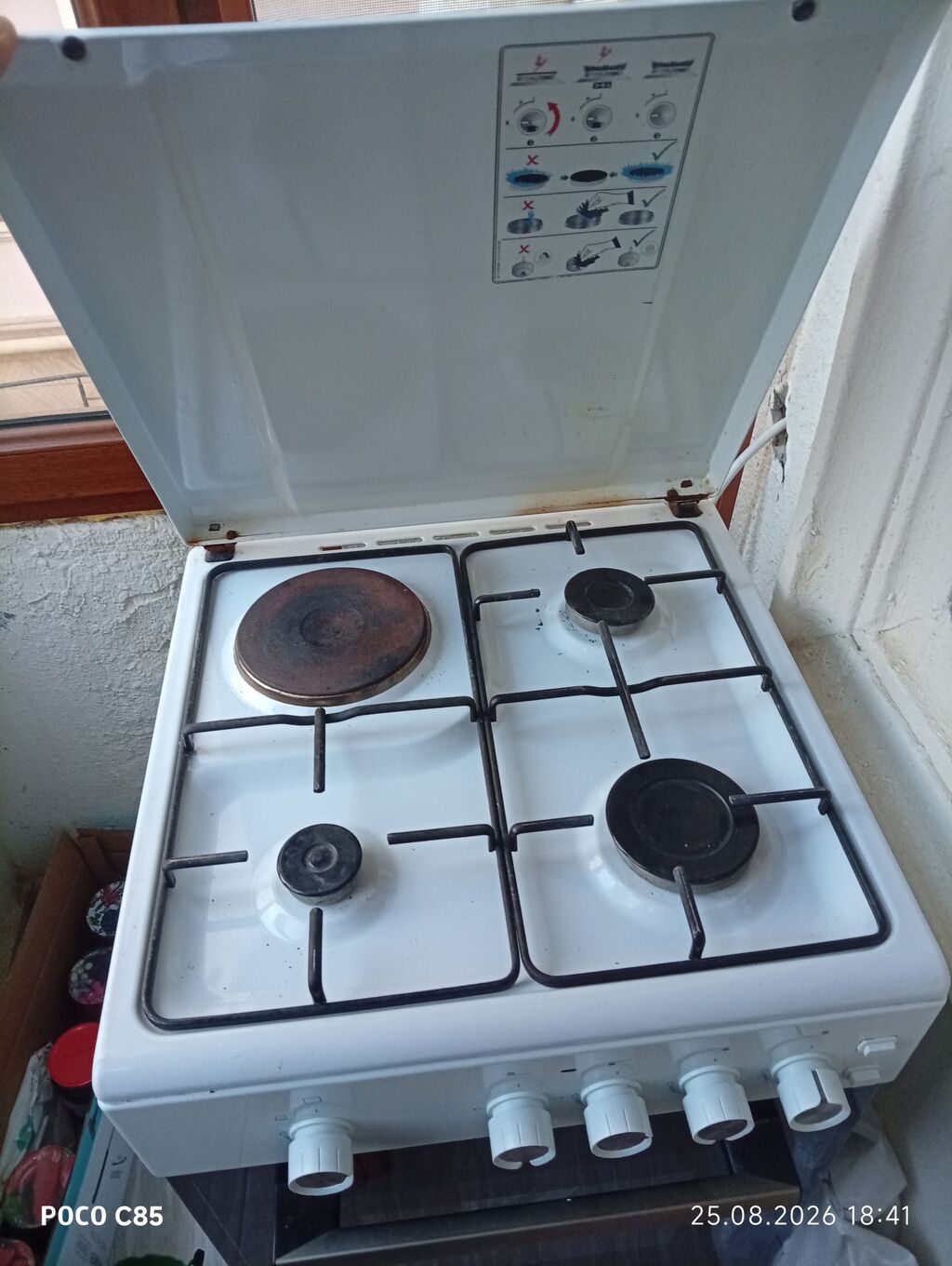 Simfer qaz-elektrik sobası və plitə - Kombinə olunmuş plitə: 3 qaz — Mətbəx texnikası, Bakı (2)