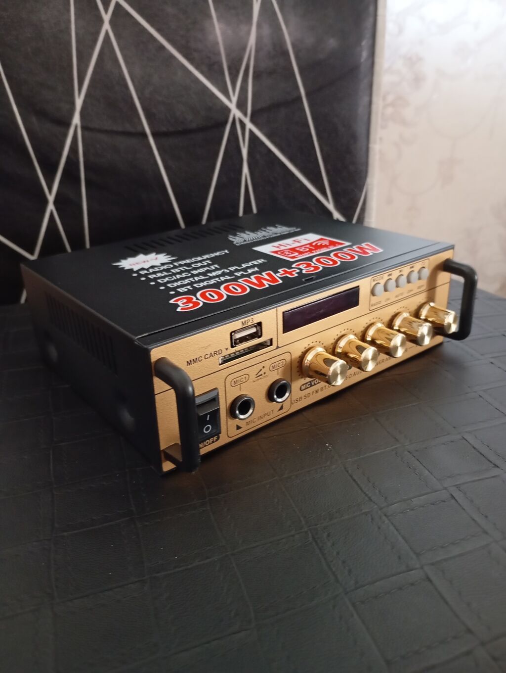 Bluetooth mikrofonlu audio gücləndirici (BT-298 Pro) və qızılı rəngdə — Elektronika, Bakı (3)