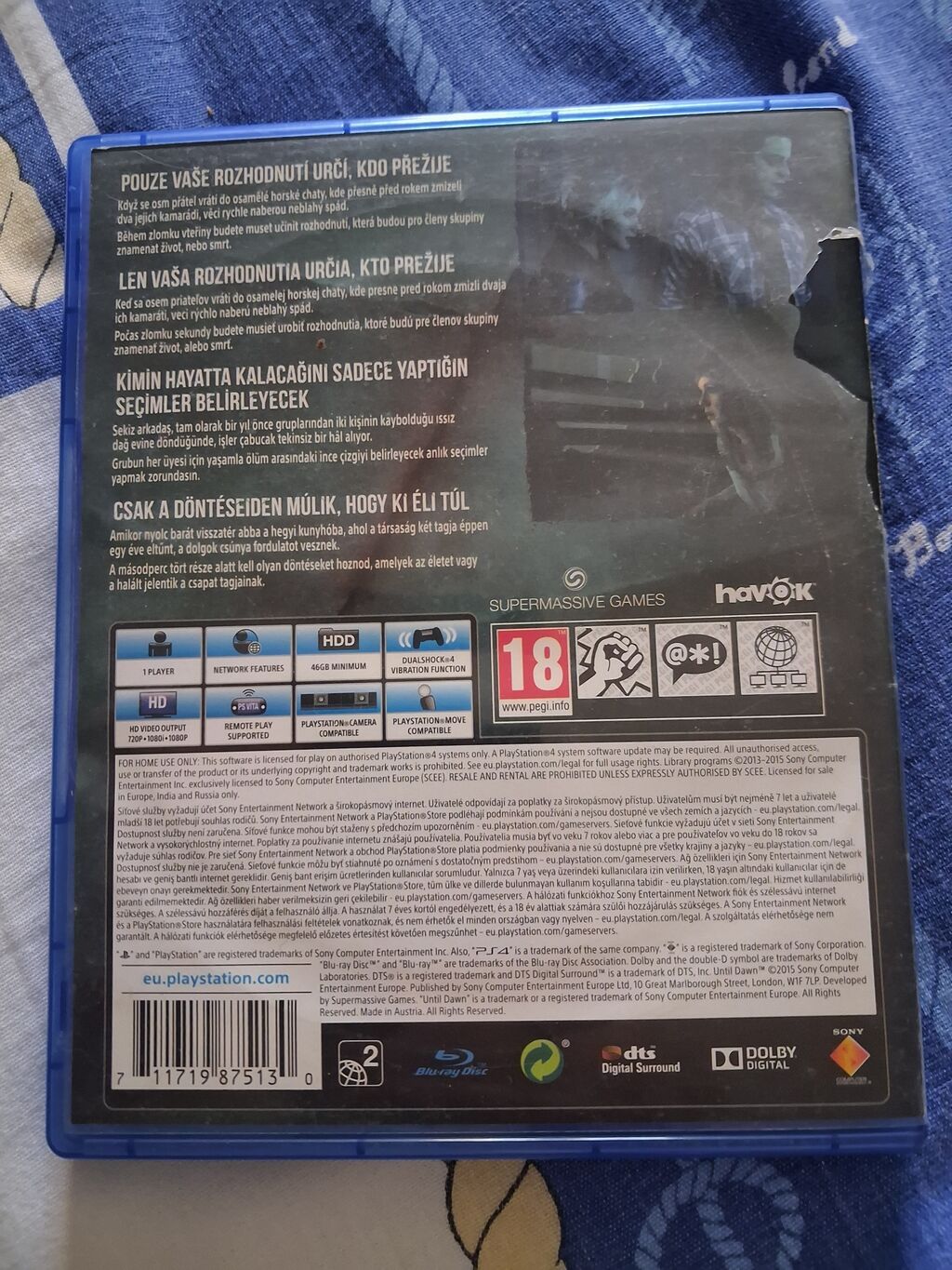 PS4 üçün Until Dawn diski ideal vəziyyətdə yeni kimidir kağızı hədiyyə — Elektronika, Bakı (2)