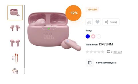 JBL simsiz qulaqlıq – DR83FIM - Rəng seçimləri: mavi, çəhrayı, ağ — Lənkəran