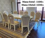 Klassik üslubda yemək otağı dəsti. - Masa + 6 stul: 1100₼ - Masa + 10 — Furniture