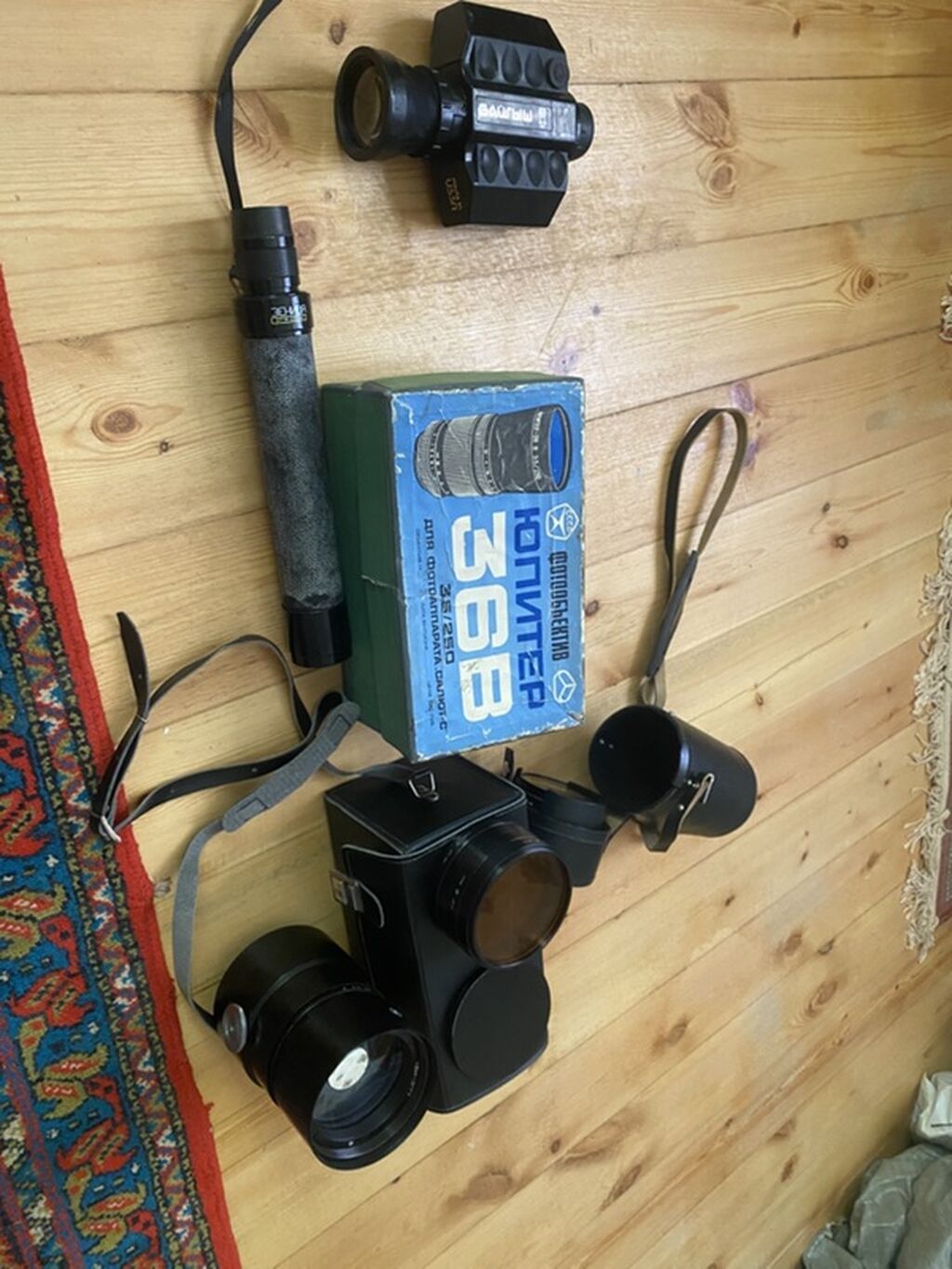 Foto-optik dəst Tərkib: - Jupiter-36B (Юпитер-36Б) teleobyektiv, 250 — Elektronika, Digah (3)