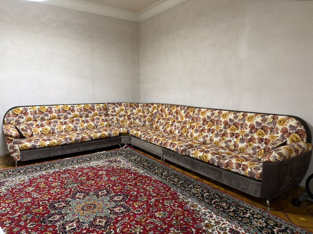 L-formalı künc divan - Dairəvi künc keçidi, hamar konturlar - Metal — Mebel, Bakı (3)
