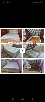 Baza+matras dəsti - Ölçü: iki nəfərlik (şəkillərdə göstərilən — Мебель