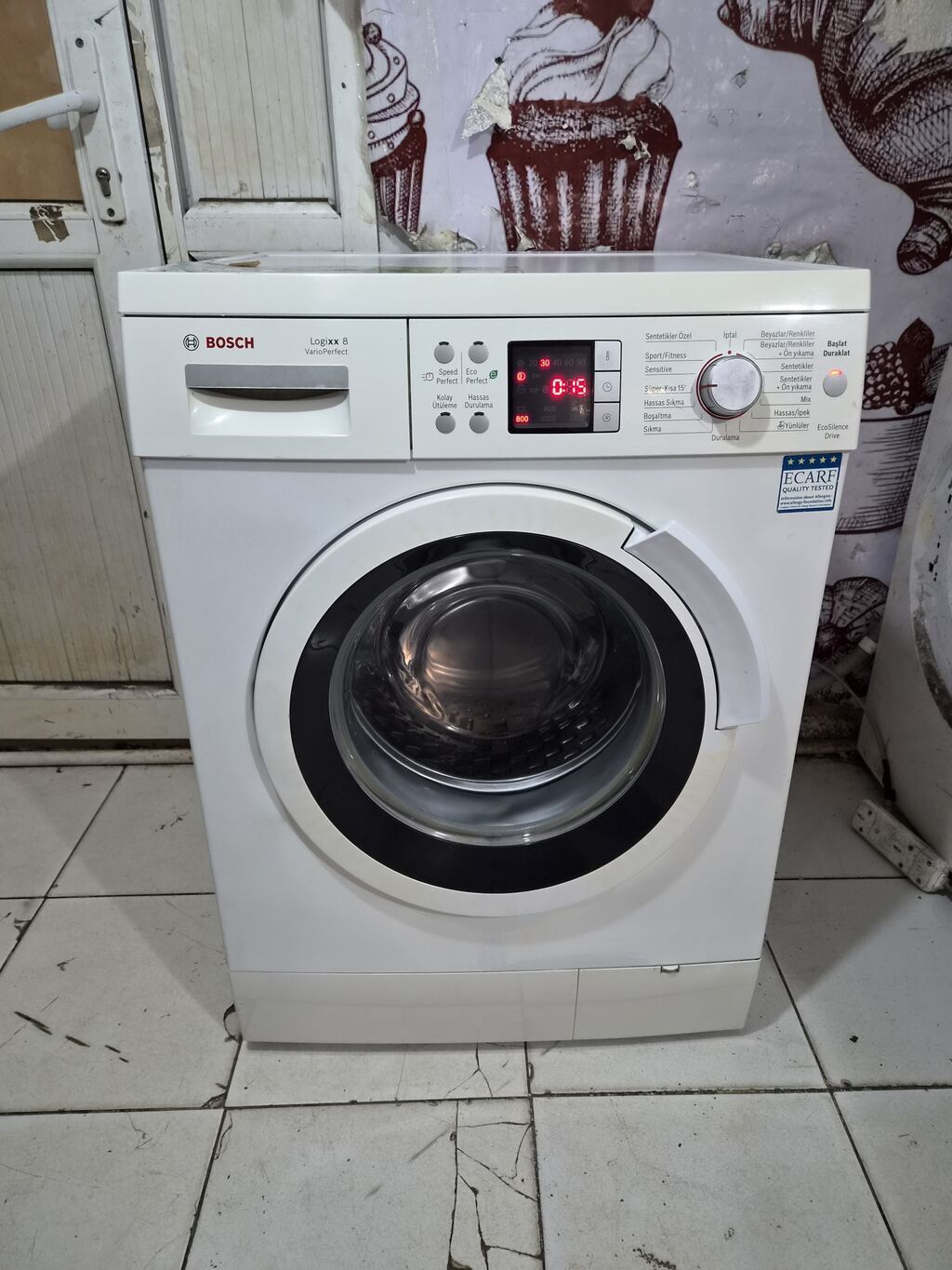Paltaryuyan maşın Bosch, 8 kq, İşlənmiş, Avtomat, Qurutma var, Pulsuz çatdırılma — Paltaryuyan maşınlar, Bakı (2)