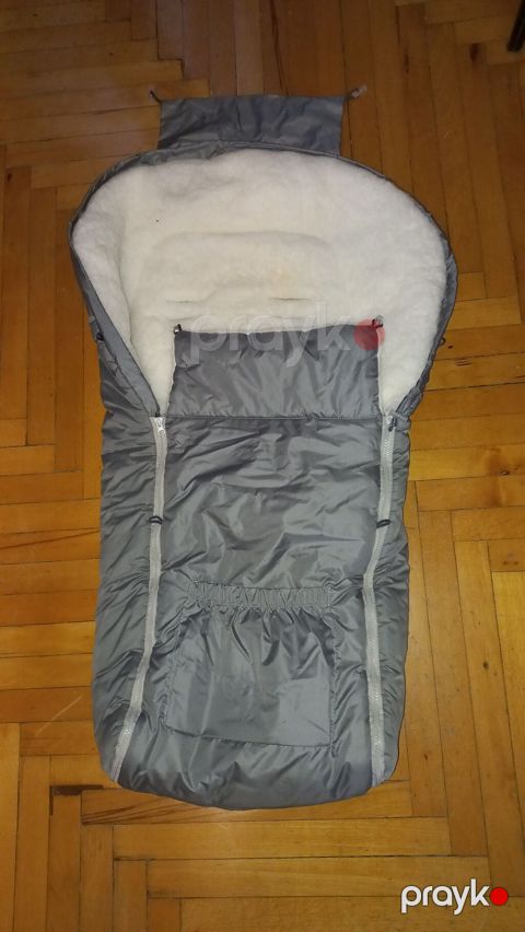 Uşaq arabası üçün qış ayaq torbası (footmuff) - Rəng: boz (xarici — Bakı