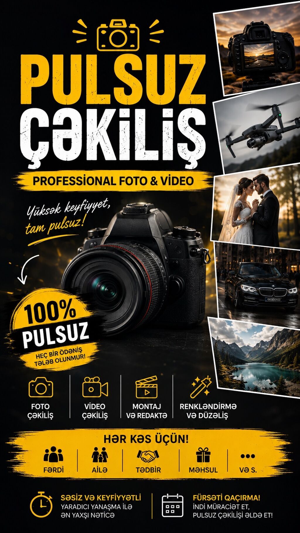 Fotoqraf, video operator, 26 yaş, 1-2 illik təcrübə, Dəyişən növbəli — İş, Bakı