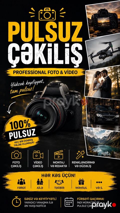 Fotoqraf, video operator, 26 yaş, 1-2 illik təcrübə, Dəyişən növbəli — Bakı