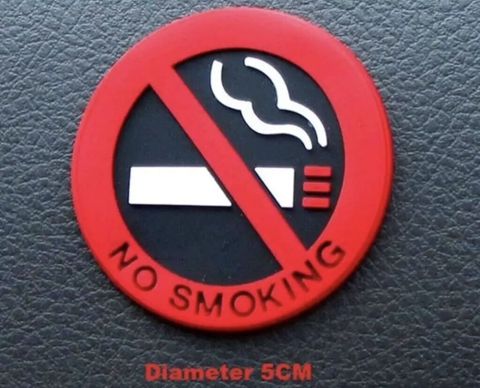 “No Smoking” nişanı – 5 sm diametr - Dizayn: qırmızı dairə və xəttlə — Bakı