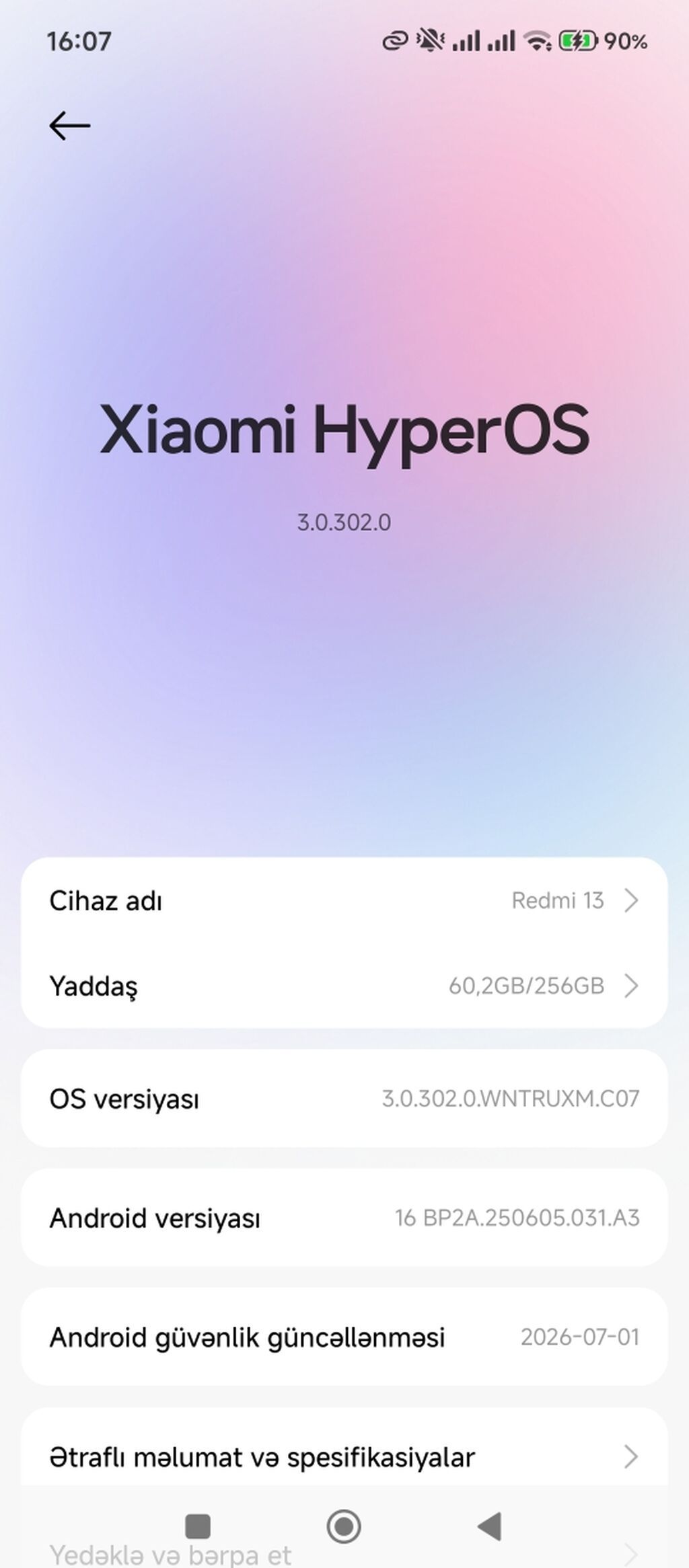 Redmi 13 Yaddas 256 gb Hec bir problemi yoxdur — Elektronika, Bakı (3)