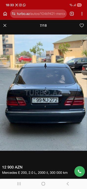 Mercedes E 200, 2.0 L, 2000 il, 350 000 km — Avtomobillər, Bakı (7)