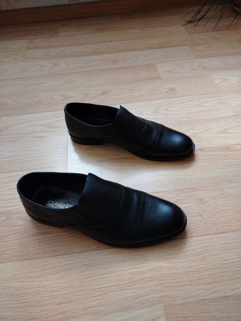 Klassik kişi loaferləri – qara rəng - Üst material: hamar dəri — Bakı