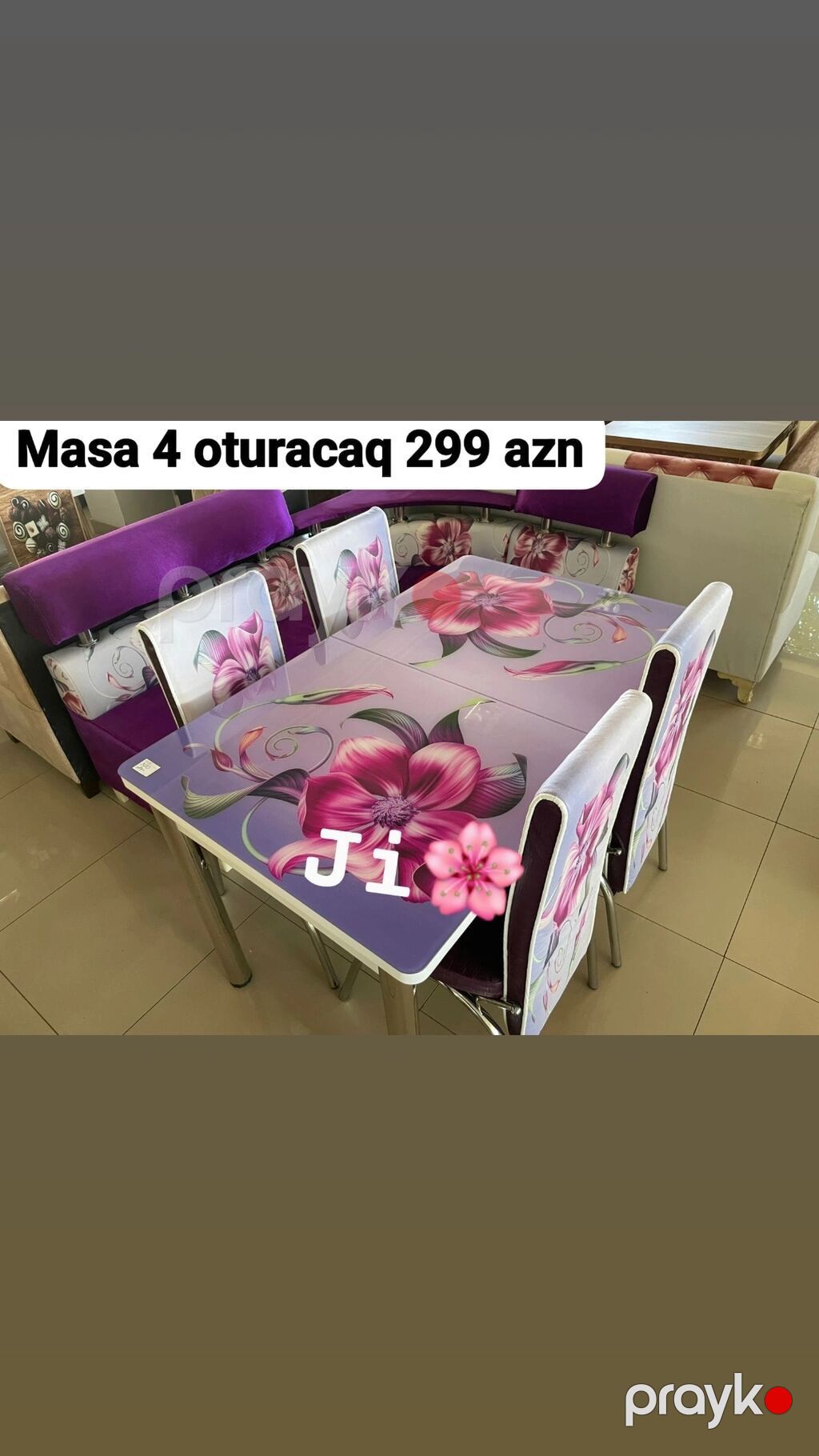 Mətbəx üçün masa və 4 stul dəsti - Komplekt: 1 masa + 4 oturacaq — Mebel, Mehdiabad