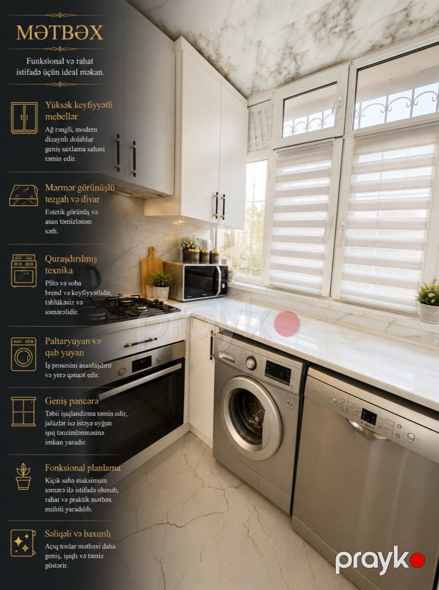 2-otaqlı mənzil, Qara Qarayev m., 45 m² — Mənzil, Bakı (11)
