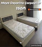 Maya dəyərinə çarpayılar – 150₼ Tək nəfərlik model Yumşaq, kvadrat — Furniture