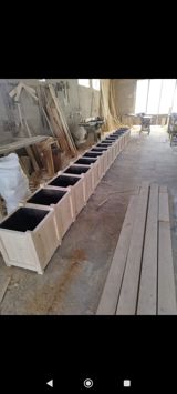 Ağacdan dekorativ güldan/qutu tipli dibçəklər - Material: təbii ağac — şirəli