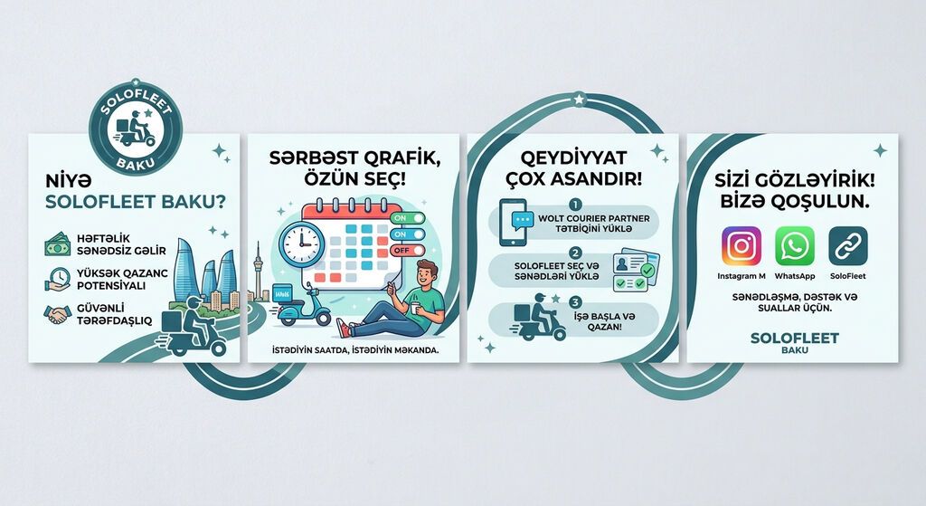 Moto-kuryer tələb olunur, Gündəlik ödəniş — İş, Bakı (3)