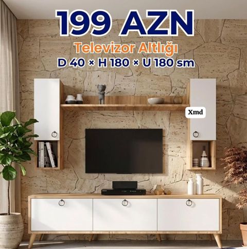Televizor altlığı dəsti – 199 AZN Ölçülər: Dərinlik 40 sm Hündürlük — Bakı