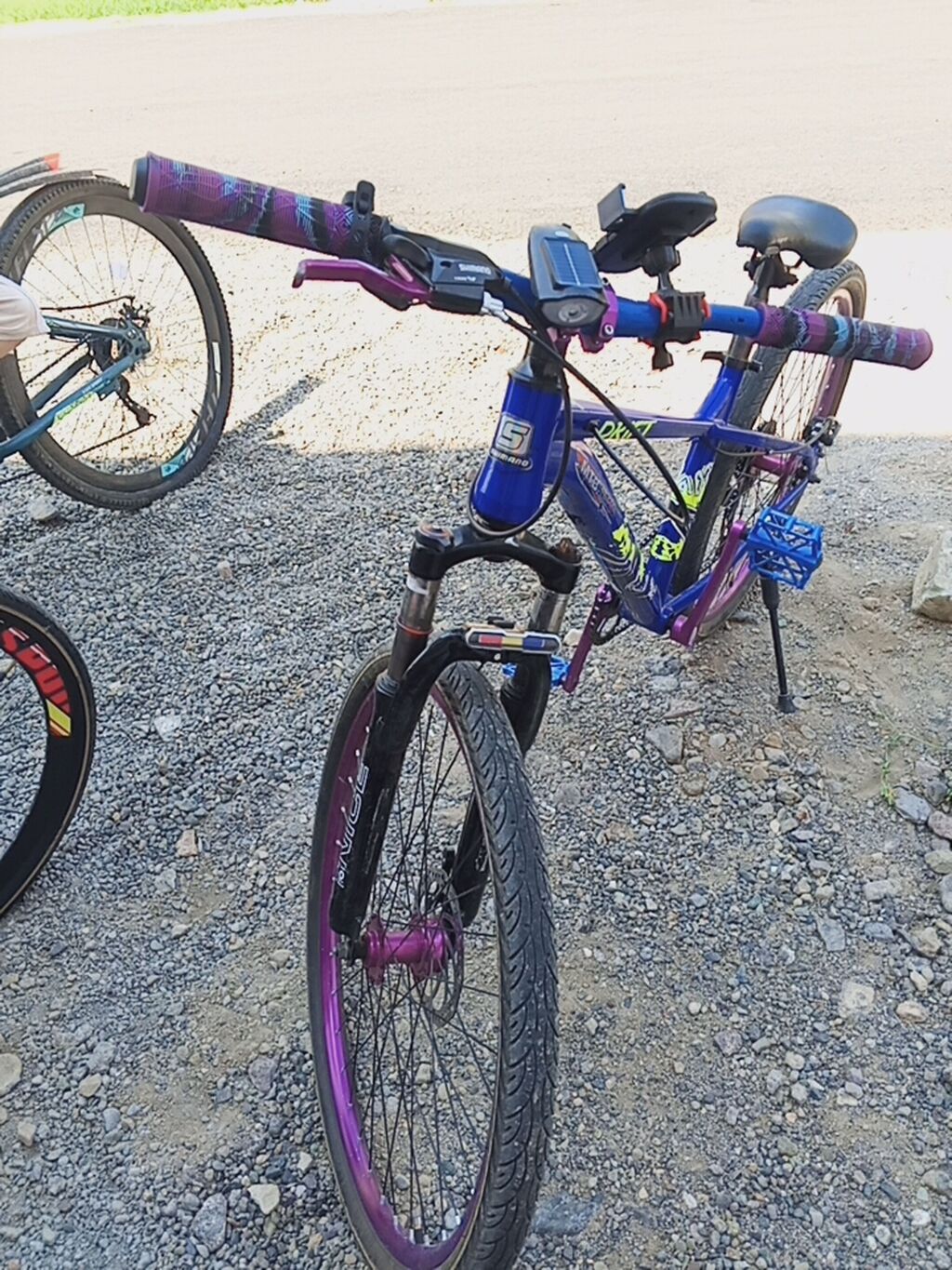 Texniki xüsusiyyətlər: - Çərçivə: Möhkəm MTB tipli, mavi-bənövşəyi — Dağ velosipedləri, Qazax (3)