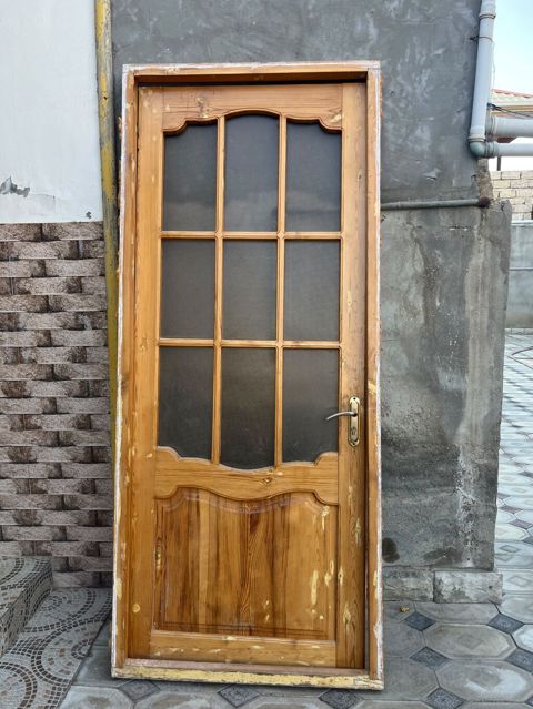 Taxta giriş/otaq qapısı - Material: təbii ağac (lak örtüklü) — Digah
