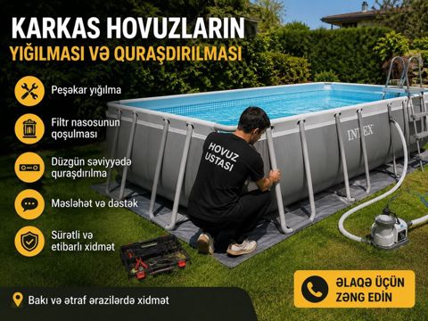 Karkas hovuzların quraşdırılması — Bakı