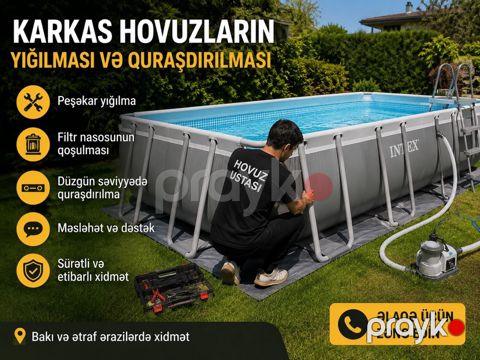 Karkas hovuzların quraşdırılması — Bakı