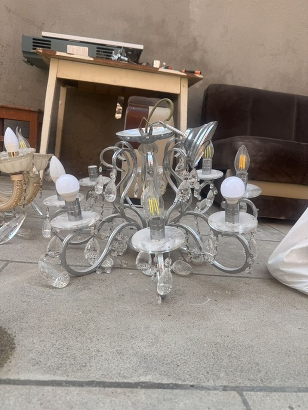 Çılçıraq, 5 lampa, Şüşə — İşıqlandırma, Qobu (2)