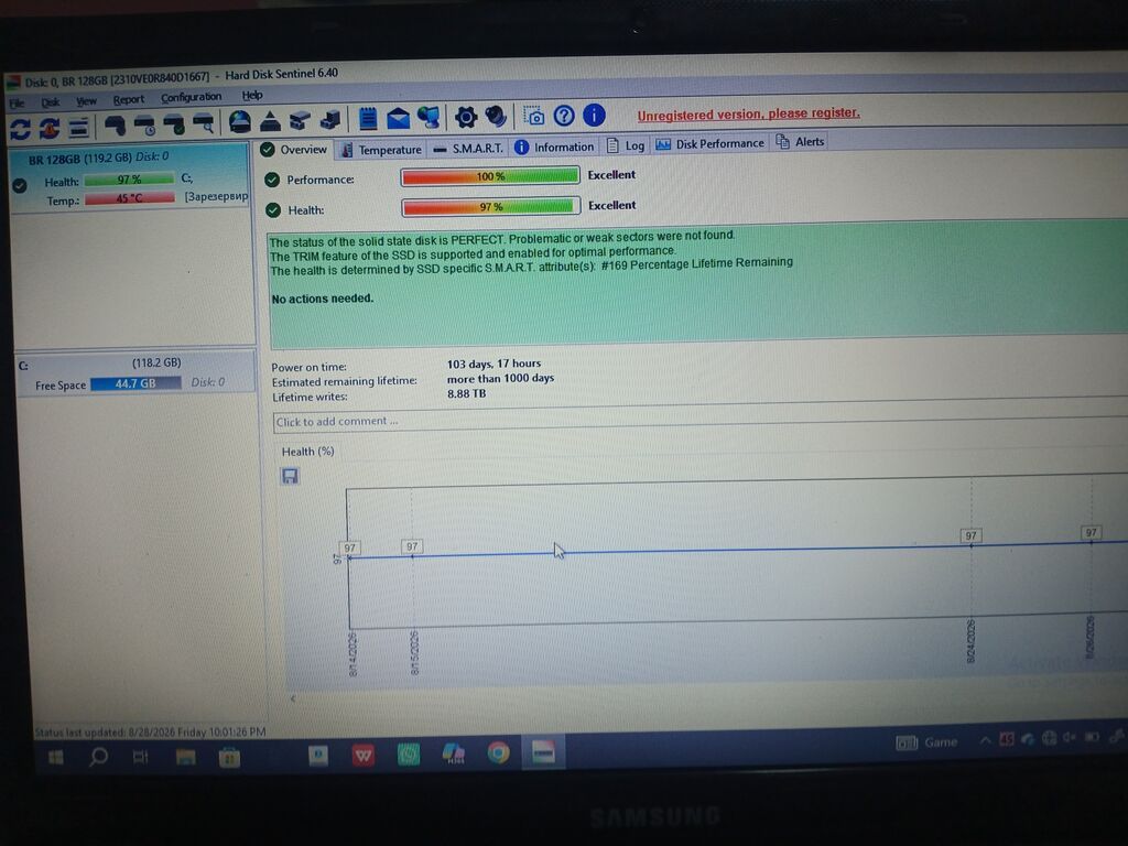 Samsung noutbuk – 15.6" ekranlı Texniki göstəricilər: - Prosessor — Samsung, Bakı (3)