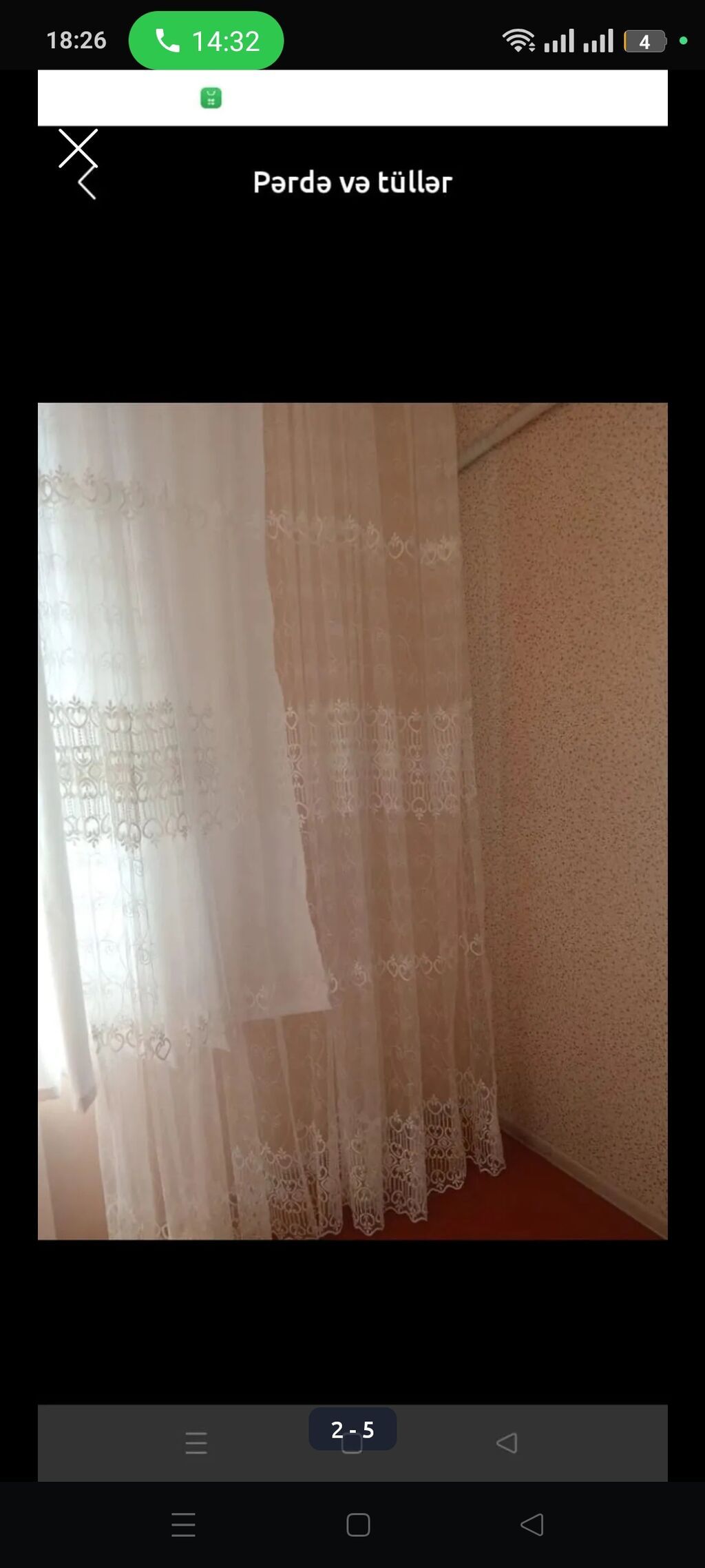 Pərdə və tüllər dəsti - Model: klassik naxışlı tül və pərdə dəsti — Mallar, Digah (4)