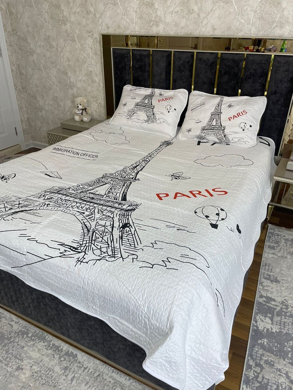 Yataq üçün Yeni rəng - Ağ Yataq örtüyü, Pulsuz çatdırılma — Tekstil, Digah (4)