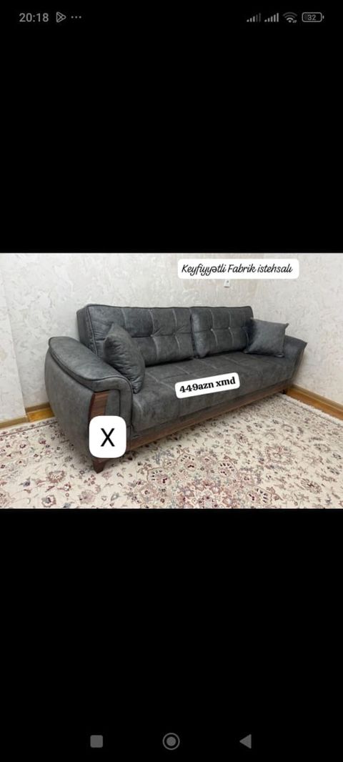 Məhsul: 3 nəfərlik divan - Fabrik istehsalı, keyfiyyətli material — Bakı