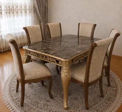 Mermer teksturali acilan masa desti ideal veziyyetde cox seliqeli 2 — Saray