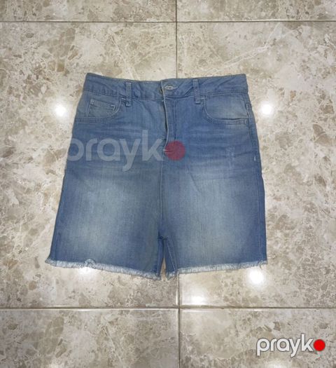 Mavi denim şort - Material: klassik denim (cins) - Rəng: açıq/mavi — Sumqayıt