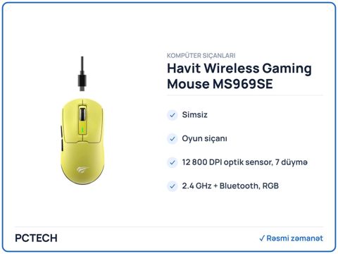 Havit Wireless Gaming Mouse MS969SE (HVMS-MS969SE-YB) — Bakı