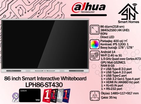 Dahua 86 düym smart interaktiv lövhə DHI-LPH86-ST430 — Bakı
